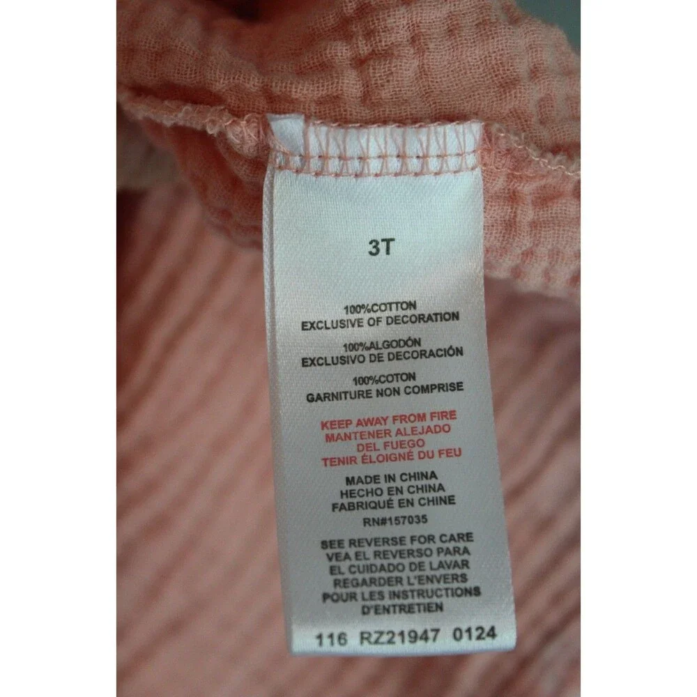 Rachel Zoe Baby Girls 3T 100% Cotton Dress Sleeveless Peach Pink